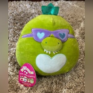 Squishmallows Green Dinosaur with Purple Glasses